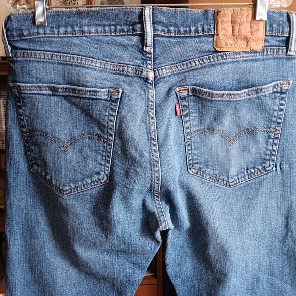 36x30 Levis 505 Jeans Regular Fit Distressed trash Denim Straight Leg Red Tab - Picture 4 of 7